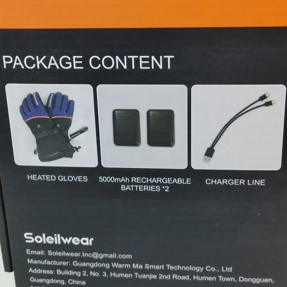 Soleilwear Heated Touchscreen Gloves Unisex with 2 Rechargeable Battery …